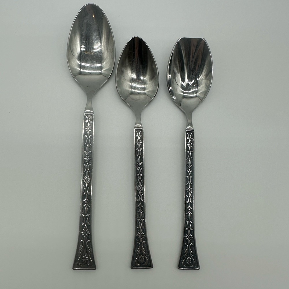 Grand Prix Siboney MCM Stainless Flatware Japan Oval Soup Spoon, Teaspoon Sugar